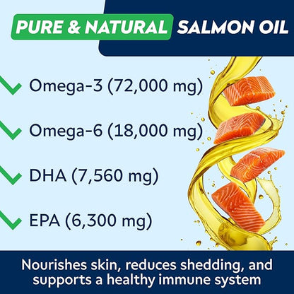 StrellaLab Omega 3 for Dogs - (540Ct) Fish Oil Treats - Allergy & Itch Relief Skin & Coat Supplement - Dry Itchy Skin, Anti Shedding & Hot Spots Treatment - Pet Salmon Oil Chews - Chicken Liver Flavor