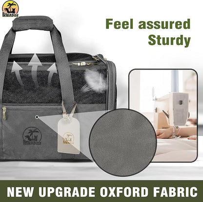 Luxury Pet Carrier for Dogs, Cats, Puppies - Airline TSA Approved, Durable Anti-Scratch Fabric, Soft-Sided, Consistent Airflow, Foldable Design, Cushion Pad, Travel(Grey, Large)