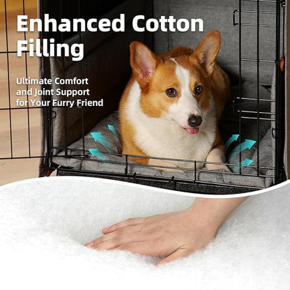 3-Piece Waterproof Dog Crate Cover Set with Kennel Cover, Bed Mat & Bumper Pad - Washable Pet Crate Accessories Fit for 48 Inch Dog Cages (48", Gray)