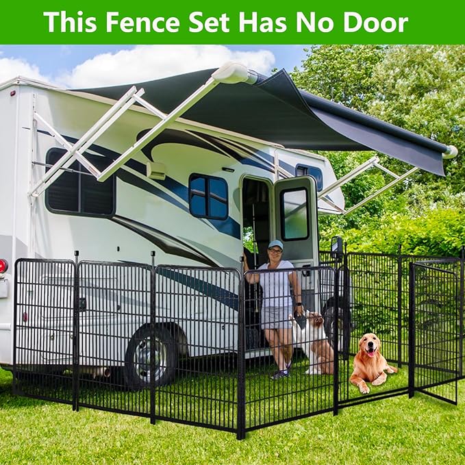 40in(H) Doorless Fence for Garden 14 Panelsï¼ 31.2 Ft(L) Barrier, Outdoor Garden Protection for Dogs Low Threshold,Indoor Fence Without Gate