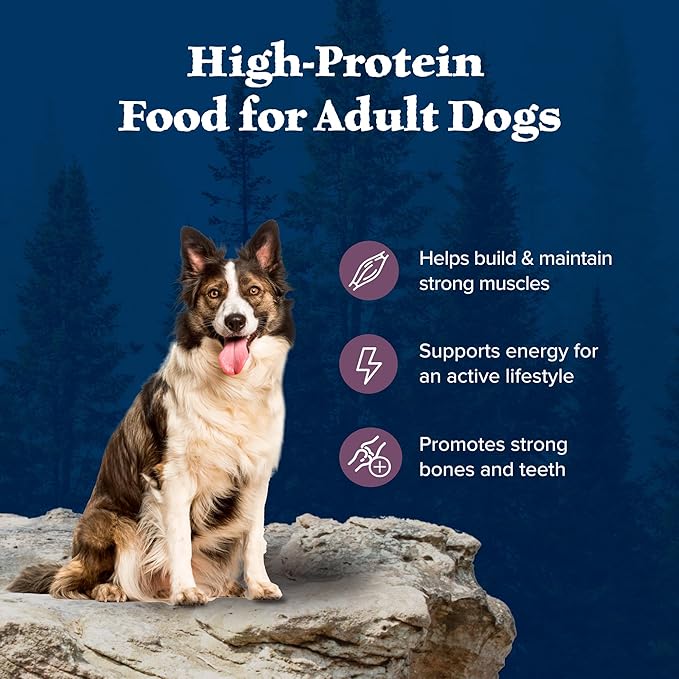 Blue Buffalo Wilderness Rocky Mountain Recipe High-Protein Adult Dry Dog Food, Made in The USA with Natural Ingredients Plus Wholesome Grains, Bison, 22-lb. Bag