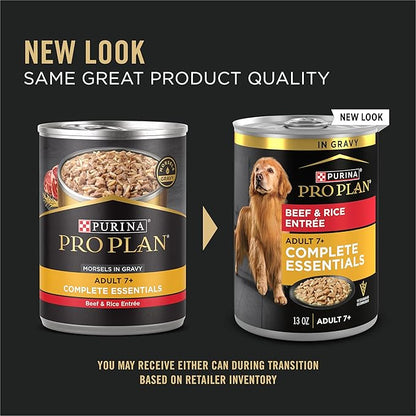 Purina Pro Plan Adult 7 Plus Beef and Rice Entree in Gravy Senior Wet Dog Food - (Pack of 12) 13 oz. Cans
