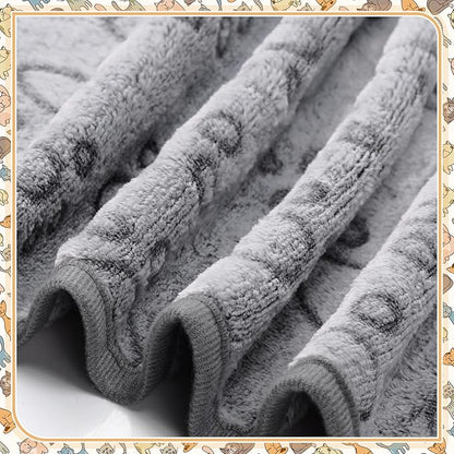 Tegeme 12 Pieces Pet Blanket Soft Fleece Dog Fluffy Doggie Warm Felt Throw Spring Cute Paw Print Puppy Kitten Sleep Mat Bed Covers for Cat(30 x 20 Inch,Gray)