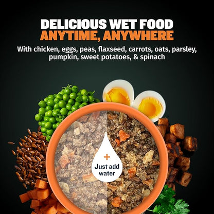 Bully Max Wet Dog Food - Instant Fresh Dehydrated High Protein Soft Puppy & Adult Dog Food with Chicken - Healthy Muscle Growth for Small & Large Breeds - 6 Dry Pounds (Makes 16.5 lbs. of Wet Food)