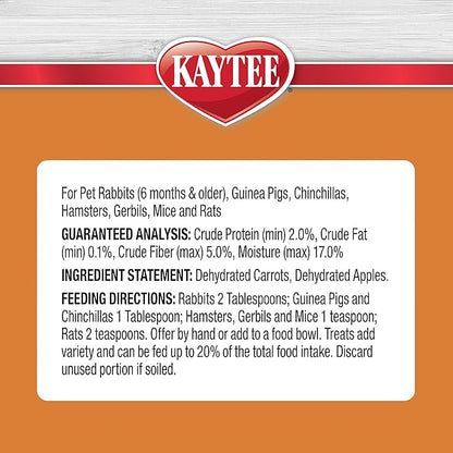 Kaytee Natural Snack with Superfoods For Pet Guinea Pigs, Rabbits, Hamsters, and Other Small Animals, Apple & Carrot, 2.5 Ounces