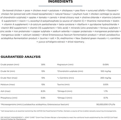 Go! Solutions Weight Management + Joint Care, Grain-Free Dry Cat Food, Chicken Recipe, 8 lb Bag