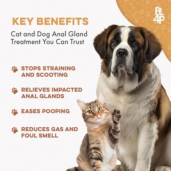 Scoot Stopper for Dogs & Cats – Natural Anal Gland & Digestive Support Supplement for Scooting, Stool Consistency, Constipation, Indoor Accidents & Difficult Pooping – 400 Odorless Pills