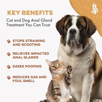 Scoot Stopper for Dogs & Cats – Natural Anal Gland & Digestive Support Supplement for Scooting, Stool Consistency, Constipation, Indoor Accidents & Difficult Pooping – 400 Odorless Pills