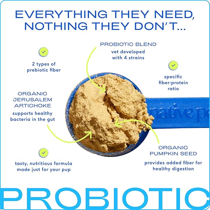 Native Pet Probiotics for Dogs - Dog Probiotics Powder for Digestive Health, Gut Support, & Immune Boost  Vet-Formulated Powder for Maximum Potency with Digestive Enzymes & Prebiotics - 240 Scoops