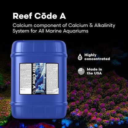 Brightwell Aquatics - Reef Code A - Balanced Calcium & Alkalinity System Water Conditioner - for All Saltwater Marine Fish & Reef Fish Tanks - Aquarium Water Treatments, 5.28 GAL