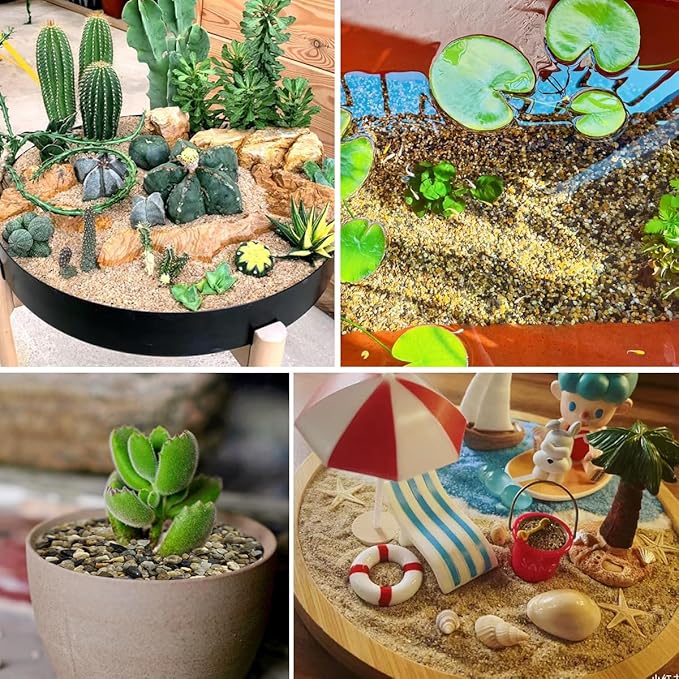 10lbs Aquarium Gravel, 1/8"(2-4mm) Natural River Rocks Succulent Cactus Pea Gravel for Plants, Fish Tank, Decorative Pebbles for Gardening, Flower Pots, Vase Fillers, Landscaping