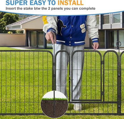 Dog Playpen 8 Panels 32'' Height Heavy Duty Dog Fence with Doors Outdoor Exercise Dog Fence for Large/Medium/Small Dogs Pets Playpen for RV, Camper, Yard