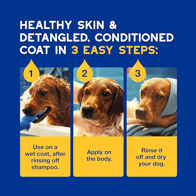 DOUXO® Skin & Coat SPA - Ultra-Safe Oatmeal Dog Conditioner, 16 fl oz, Safely Detangles, Revives The Coat and Moisturizes The Skin, Leaves The Coat Soft, Silky and Radiant, Skin-Friendly Formula