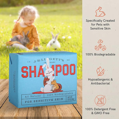 J·R·LIGGETT'S Small Animal Hair Shampoo Bar Great for Sensitive Skin | Relieves Dry, Itchy Skin, Hypoallergenic Formula | Biodegradable100% Detergent-Free, 100% Ecologically Correct, Non-GMO 3.5 oz.