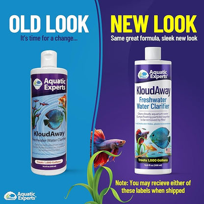 KloudAway Freshwater Aquarium Water Clarifier - Clears Cloudy Water, Water Clarifier for Fish Tank, Made in USA, Aquatic Experts (250 ml)