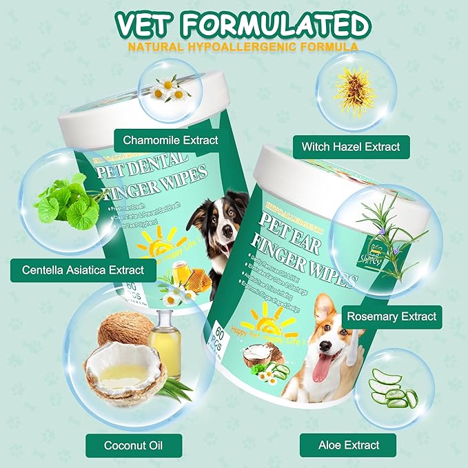 Pet Cleaning and Deodorizing Bathing Wipes for Dog and Cat, Extra ThickNourish Fur No-Rinse Grooming Wipes for Daily Care and Travel, Hypoallergenic