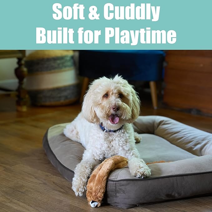 SPOT Skinneeez Squirrel 23-Inch Stuffing-Free Plush Dog Toy – Realistic Design with 2 Squeakers – Durable, Soft Polyester for Medium & Large Dogs – Tug, Fetch & Shake Play – for Moderate Chewers