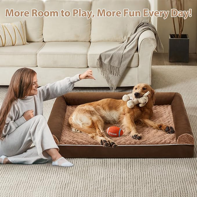 BFPETHOME Dog Beds for Large Dogs, Orthopedic Dog Bed for Medium Large Dogs,Big Waterproof Couch Dog Pet Bed with Removable Washable Cover