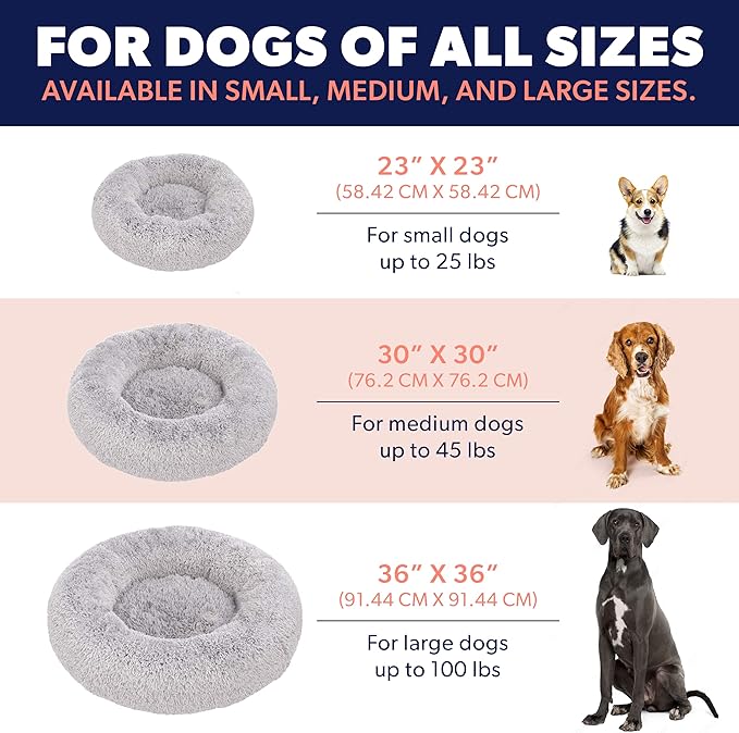 Active Pets Small Lt Grey Dog Bed for up to 25lbs, Calming Orthopedic Pet Bedding for Anxiety Relief, Joint Support & Comfort, Washable Dog Furniture