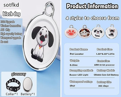 Dog Tracker-Airtag Dog Collar-Android Airtag-GPS Tracker for Dogs-Pet Tracker | Android and iOS Universal | No Charging Required | No Monthly Fee