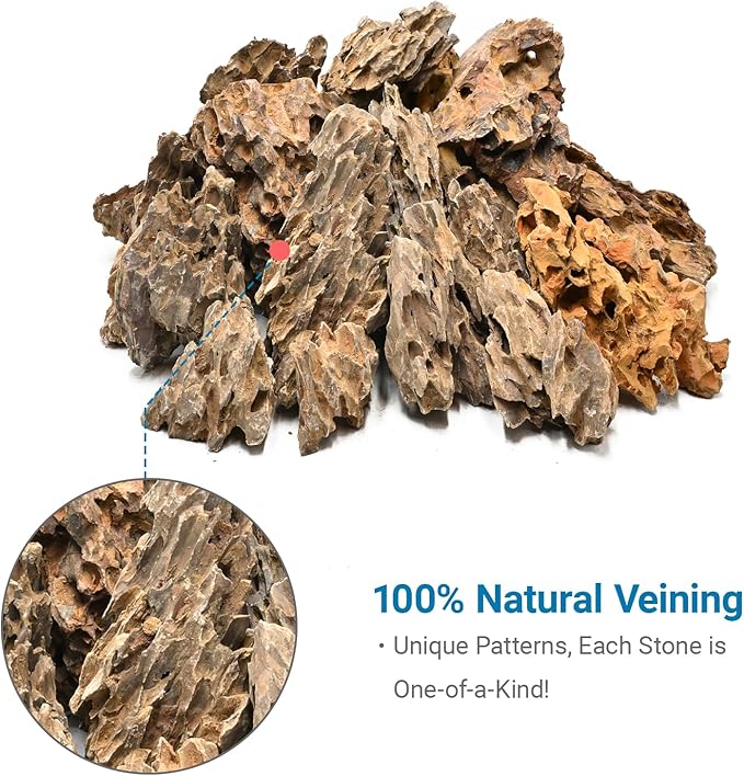 Natural Rock Stone 20LB Decorative Aquarium Rocks for Aquarium Landscaping Models and pH Neutral Rocks Aquascaping Stones for Terrariums-2-8 inches