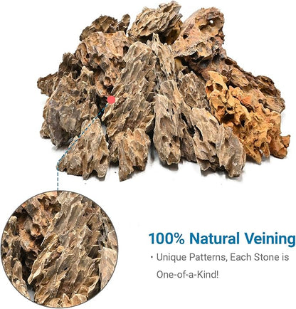 Natural Rock Stone 20LB Decorative Aquarium Rocks for Aquarium Landscaping Models and pH Neutral Rocks Aquascaping Stones for Terrariums-2-8 inches