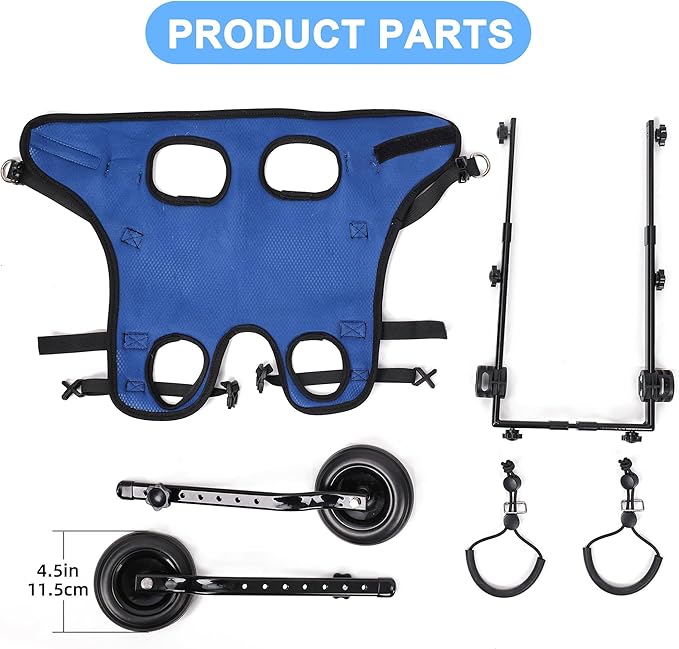 Dog Wheelchair for Back Legs, Dog Wheelchair Cart, Doggy/cat Wheelchair with Disabled Hind Legs Walking, Mobility Aids for Small Pets Hind Limbs, Dog Carts with Wheels, Light Weight