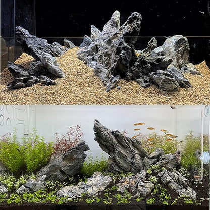 KINGRUI Natural Aquarium Rocks Seiryu Rock Stone 20lb Dragon Stone for Aquarium Landscaping Models Fish Tank Decoration Reptile and Amphibian enclosures 3 to 7 inch
