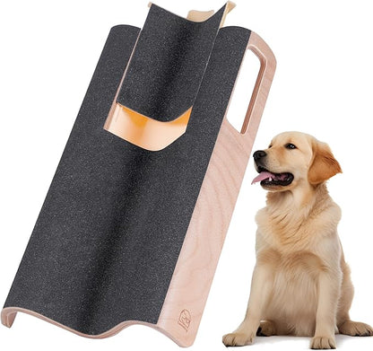 M-Shaped Dog Scratch Pad for Nails with Treat Box, Dog Nail Scratch Board for Large Dogs, Dog Nail File Toy and Shorten Dog_ Side Nail Easier (with Treat Box, L)