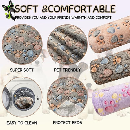 Dog Blankets for Dogs, Large Dog Blanket Dog Cat Soft Fuzzy Blankets Washable,Comfort Flannel Cow Print,Fuzzy Soft Blankets for Dogs,Pet Blanket,Reversible Cow Print,40 x 31 inch