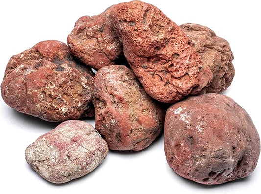 SubstrateSource Natural Stone for Aquarium, Terrarium, Paludarium, Reptile Enclosures - Set of Decorative Rocks for Landcapes, Aquascaping, Fish Tank Decor (Blood Stone, 10 Pounds)