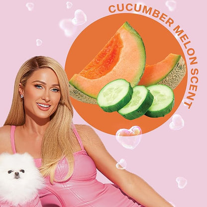 Paris Hilton Dog Shampoo - Crisp Refreshing Cucumber Melon Scent, Sulfate-Free Vegan & Hypoallergenic for All Dog Breeds, with Oatmeal & Aloe for Healthy Coats & Salon-Quality Grooming, 16oz (480ml)
