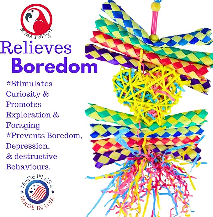 Bonka Bird Toys 1730 Foraging Heart Medium - 9” x 6” - for Conures, Cockatiels, Parakeets, and Similar Breeds