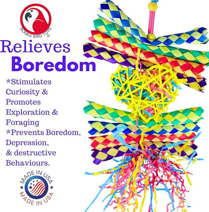 Bonka Bird Toys 1730 Foraging Heart Medium - 9” x 6” - for Conures, Cockatiels, Parakeets, and Similar Breeds