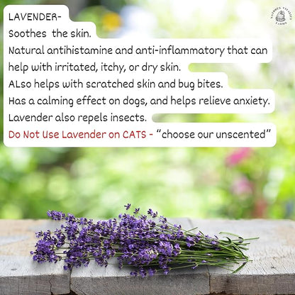 U.S.A. Dry Dog Shampoo - Natural Deodorizing Powder - Itchy Sensitive Skin Allergies - Stinky Odors - Waterless for Cats (Lavender)