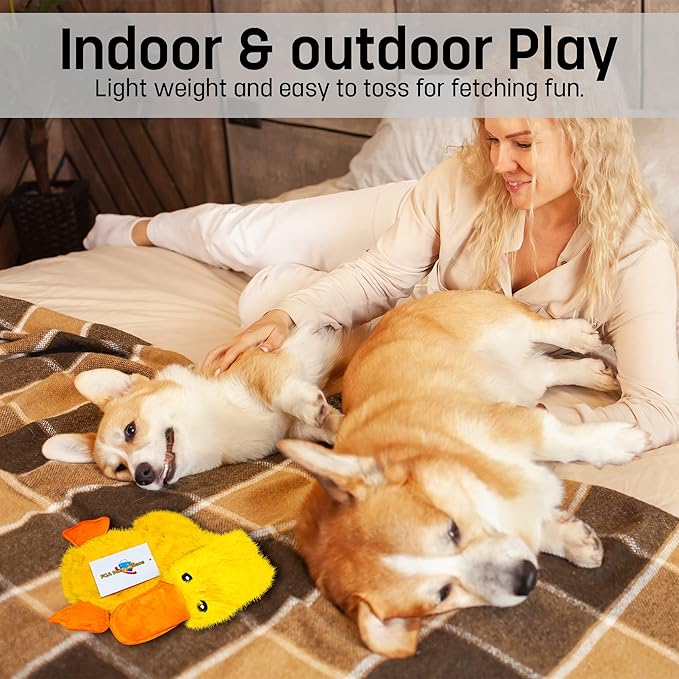 FGA MARKETPLACE Pink Rabbit- Duck Flat NO Stuffing NO Squeak Plush Dog Toy, Funny Style Will Entertain Your Dog for Hours, Recommended for Small and Medium Dog 21 INCH Long