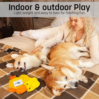 FGA MARKETPLACE Pink Rabbit- Duck Flat NO Stuffing NO Squeak Plush Dog Toy, Funny Style Will Entertain Your Dog for Hours, Recommended for Small and Medium Dog 21 INCH Long