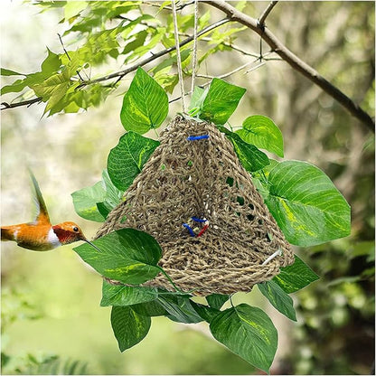 BNOSDM Bird Seagrass Mat, 3 PCS 7.1 x 7.1 Inches Parrot Natural Seagrass Woven Bird Net Hammock Mats Chew Toys Bird Hideout Cage Accessories for Lovebird Cockatiel Conure Budgie Hamster Rats