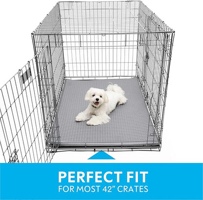 Paw Inspired Cooling Orthopedic Crate Pad for Dogs, Washable Memory Foam Dog Cooling Mat (41x28 Inch Large Size for 42 Inch Kennel, Gray)