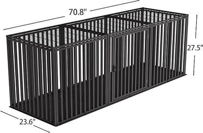 70" L x 28" H Extra Long Steel Tube Dog Crate with Mat Base, Heavy Duty Dog Crates for Large Dogs, Big Dog Cage, Dog Kennel, Puppy Dog Playpen with Top, Pet Cage, Indoor Outdoor, XXL2
