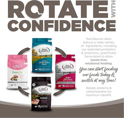 NutriSource Senior Dog Food, Made with Chicken and Rice, with Wholesome Grains, 30LB, Dry Dog Food