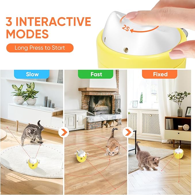 Cat Laser Toy Automatic Dual Laser Points Interactive Cat Enrichment Toys for Indoor Cats 3 Modes Lazer for Cats Birthday Gift