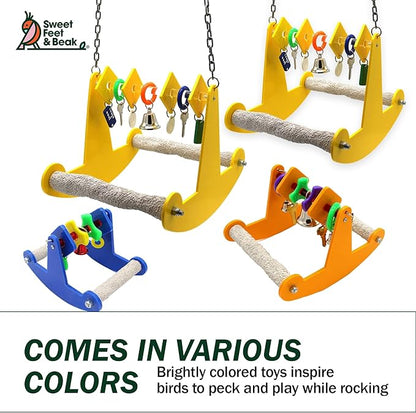 Sweet Feet & Beak Tweeter Totter Rocker - Perfect Cage Toy Stimulates Visual and Physical Activity - Safe, Non-Toxic, Cage Accessories for Birds