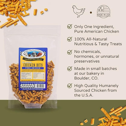 Chicken Bits: Pure Chicken Dog Treats - All Natural Treats for Dogs. Vet Approved, Limited Ingredients, Grain Free, Healthy & Nutritious Treats for Dogs (Chicken, 16oz)