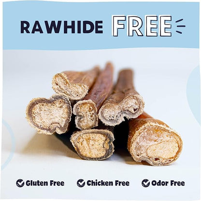 Pawstruck All-Natural 7" Bully Sticks for Dogs - Best Long Lasting, Rawhide Free, Low Odor & Grain Free Dental Chew Treat - Healthy Single Ingredient 100% Real Beef - 1 lb. Bag