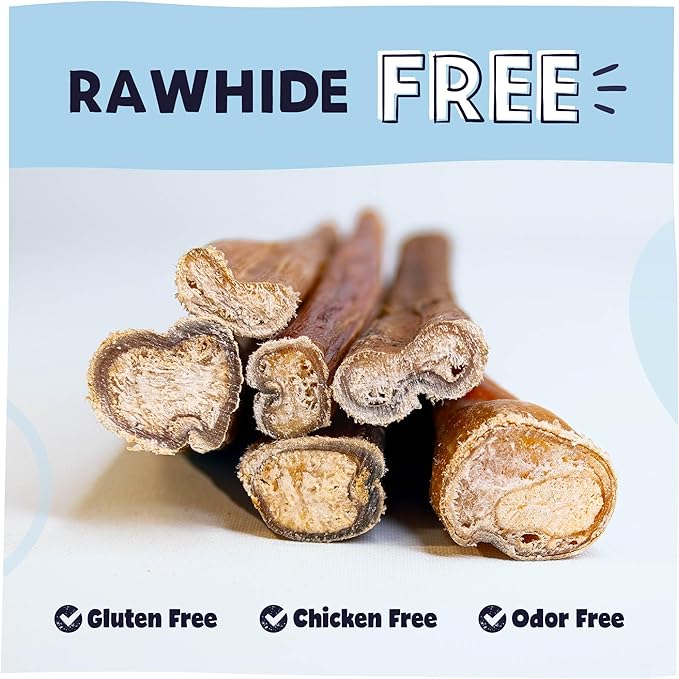 Pawstruck All-Natural 7" Bully Sticks for Dogs - Best Long Lasting, Rawhide Free, Low Odor & Grain Free Dental Chew Treat - Healthy Single Ingredient 100% Real Beef - 1 lb. Bag