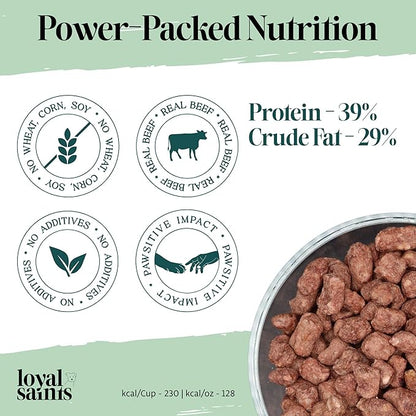 Freeze Dried Raw Dog Food - Premium Beef Flavor with High Protein and Grain Free Dog Food for Small or Large Breeds and Picky Eaters - Versatile as Meal Topper, Snack, and Treats, 14 Oz