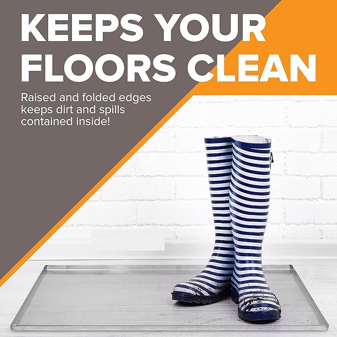 41" x 27.38" Metal Replacement Dog Crate Pan Chew Proof Crack Proof Pet Kennel Tray Central Dog Training Crate Pan Pet Supplies, Stainless Steel, 1" H