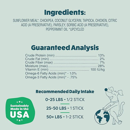 Shameless Pets Dental Treats for Dogs, A Cluck A Day - Healthy Dental Sticks with Digestive Support for Teeth Cleaning & Fresh Breath - Chews Free from Grain, Corn & Soy