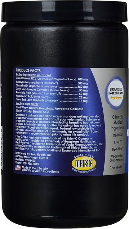 Kala Health PeakTails Hip & Joint Plus HA for Dogs  150 Tablets, Glucosamine, Chondroitin, OptiMSM, Ester-C & Hyaluronic Acid  Supports Joint Mobility & Comfort